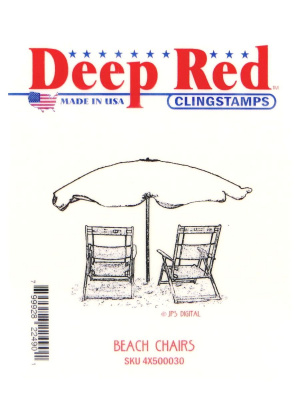 Резиновый штамп «Beach Chairs», 6,8x5см