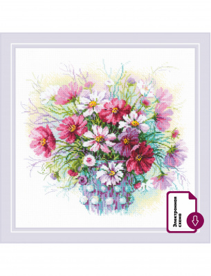 Набор для вышивания «Риолис» 2228 Акварельные космеи 30*30 см
