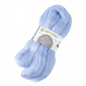 Шерсть для валяния 100% полутонкая шерсть, 50 г, №0005 голубой, упак (10шт.)