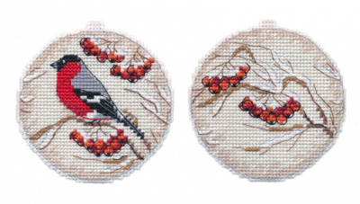 Набор для вышивания «Овен» 1140 Елочная игрушка.Рябинка 8,5х8см