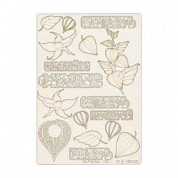 Чипборд картонный "Mr.Painter" CHI-10 Физалис 11.5 см х 16.5 см 1шт.
