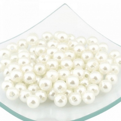 Бусины «Magic 4 Hobby» круглые перламутр 10мм, цв.129 молочный, уп.50г.(90шт.)