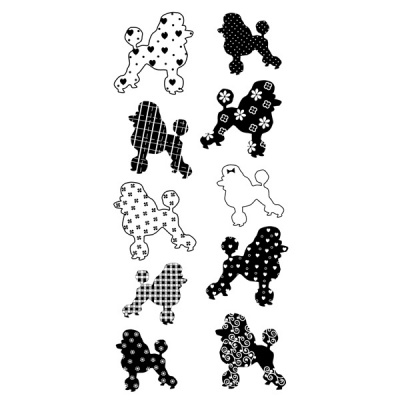 Набор силиконовых штампов "Узорчатые пудели"