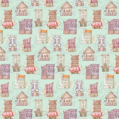 Упаковочная бумага односторонняя WPO-02 «Stilerra» 100 x 70 см, цвет 36 Домики