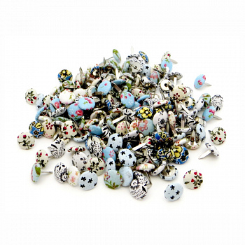 Брадсы тканевые «Рукоделие» BR (180шт.)  (BR18001P , Цветочек)