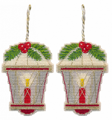 Набор для вышивания «Овен» 1698 "Ёлочная игрушка. Фонарик" 6,2 х 8,9 см 