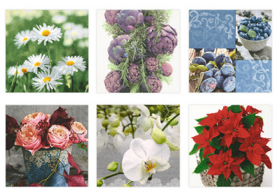 Салфетки бумажные "Love2art" ассорти  SDP №0823-03  33 x 33 6 шт. "Вестники лета"