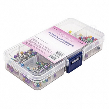 Булавки портновскиеHobby&Pro 100404 в пластиковой коробке, ассорти, 236шт