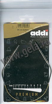 Спицы круговые супергладкие, никель, ADDI 105-7, 30 см №4.0