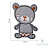 Термоаппликация LA524 Gray (серый) 70 х 97 mm.