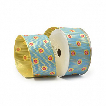 Лента декоративная арт.TBY.ЛРР.TХ-26.2  шир.4см цв. синий. уп.9,14м