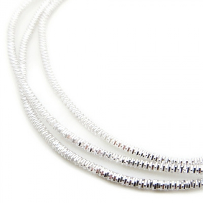 Канитель (трунцал) мягкая, фигурная KAN/MN1-01/1  глянец, белое серебро