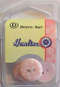 Пуговица Hemline "Prints" d=18  мм розовый 4 шт/уп