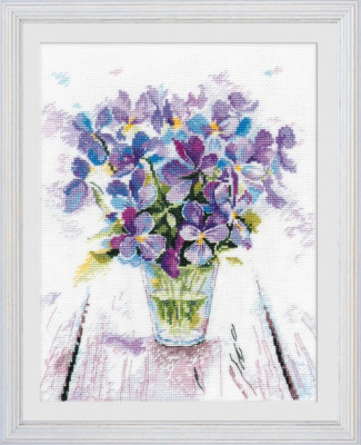 Набор для вышивания «Овен» 1006 " Голубые Виолы" 19*22 см.
