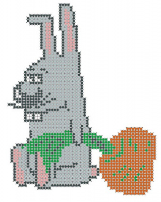 Схема вышивки бисером Нет морковки - нет настроения 15*17 см