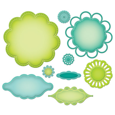 Набор ножей Spellbinders® Shapeabilities® "Теги - цветы и листья"