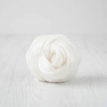 Шерсть для валяния 100% полутонкая шерсть, 50 г, №0001 белый, упак (10шт.)