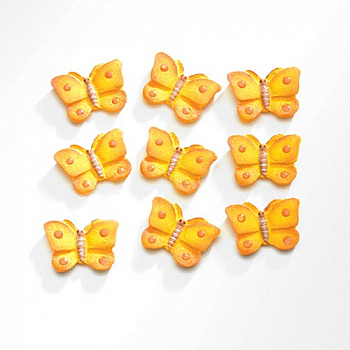 Декоративные элементы "Glorex" 63805420 'Бабочки', желтый, 20*15 мм, упак.9 шт.