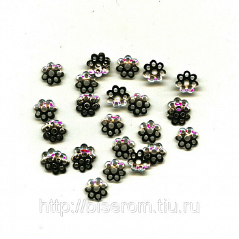 Розетка для бус "Zlatka" под цвет серебра, в уп. 50шт. DR-012/02 