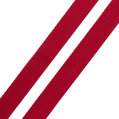 3Al357 Стропа ременная матовая, имитация хлопка (100%п/э) 26мм*100м(22 красный)