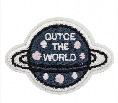 Термоаппликация Hobby&Pro "Голубая планета в горошек с надписью" 6,3 х 4,5 см