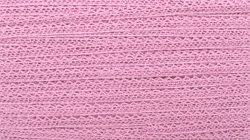 Кружево CL-001, 100% хлопок, 8мм*20м JD020 св. розовый