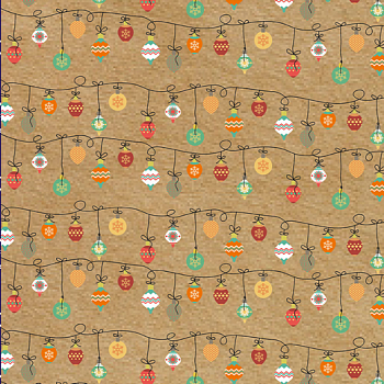 Упаковочная бумага-крафт "Stilerra" NWPK-02, 100 х 70 см, цвет: 06 Ёлочные шары