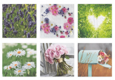 Салфетки бумажные "Love2art" ассорти  SDP №0221-03 33 x 33 6 шт. "Краски лета"