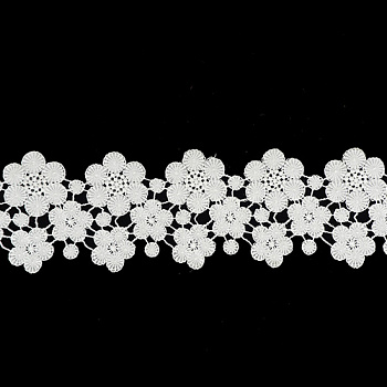 Кружево гипюр матовое 7см*13,72м 1AS-304 белый