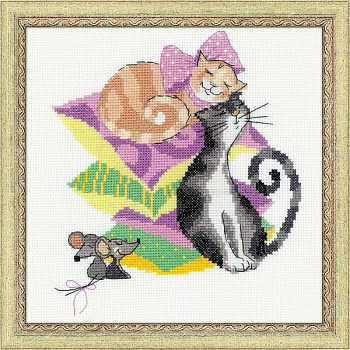 Набор для вышивания «Сотвори Сама» 1466 Кошки-мышки  20x20 см