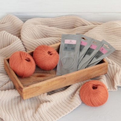 Набор для вязания NV-21: спицы круговые металлические 40 см 2.0, 2.5, 3.0, 3.5 мм  