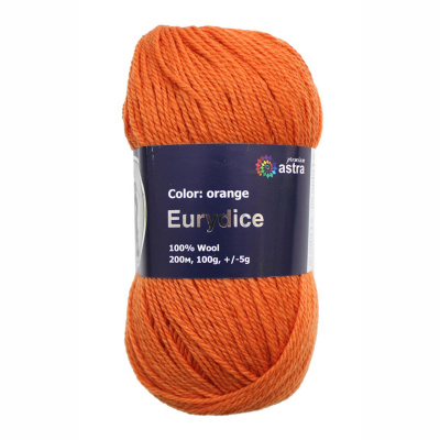Эвридика, пряжа для ручного вязания 100гр. 200м (100% шерсть) (10-оранжевый)