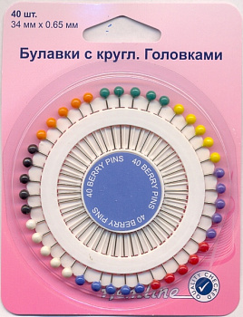 Булавки "Hemline" 668, 34 мм, в наборе 40 шт. 