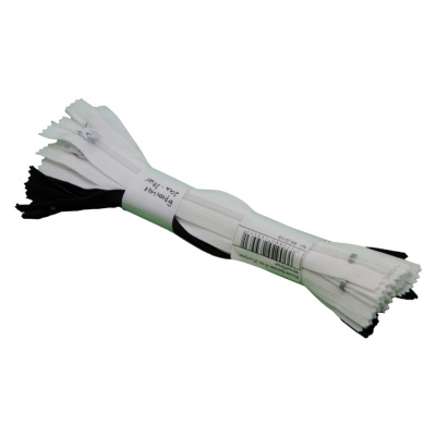 Молния брючная 20 см, 20 шт/упак, чёрный/белый