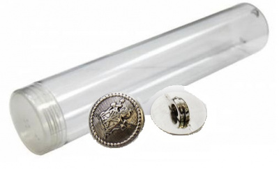 Пуговицы в тубе 57912 с гербом 15 мм, 36 шт.