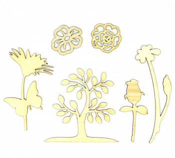 Деревянные украшения "Рукоделие" WF13 Ботаника