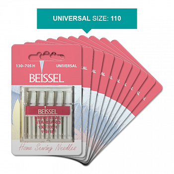 Иглы д/бытовых швейных машин Универсальные (Universal),10 шт, № 110, 130-705 H/блистер, BEISSEL