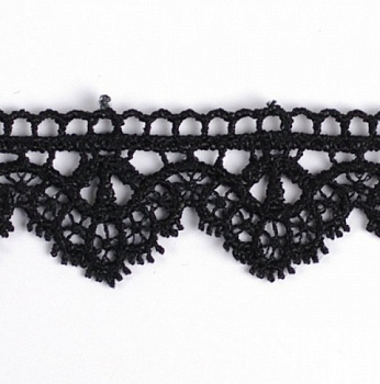 Кружево капрон арт.TBY-КВ-14  шир.25 мм  цв.черный, уп.13,71 м.