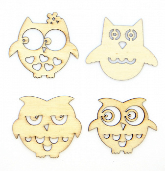 Деревянные украшения "Рукоделие" WF10 Совы