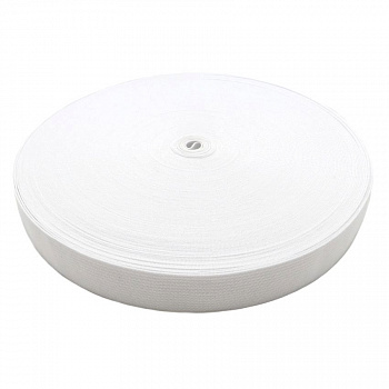 Резинка вязаная, ширина 25мм, длина 40м, белая, RV2540B