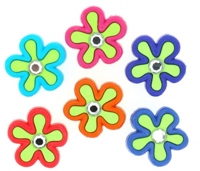Набор декоративных пуговиц «Dress It Up» 7002 Цветочная фиеста