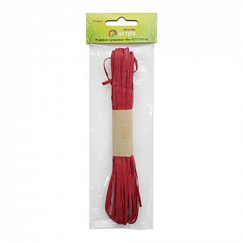 Раффия бумажная АСТРА КРЕАТИВ 15TF128-10 , моток 10 м (красный)