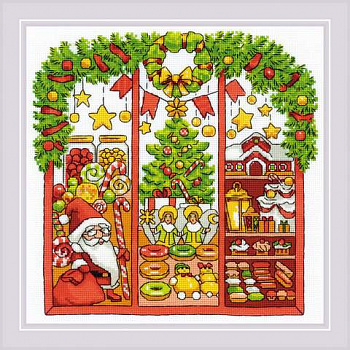 Набор для вышивания «Риолис» 2065 Новогодняя витрина 27*27 см