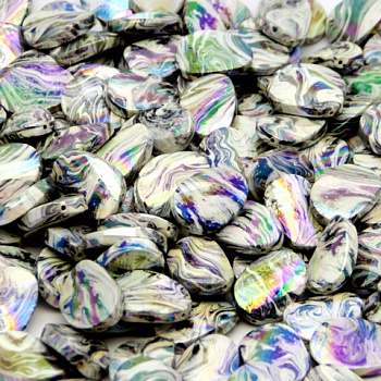 Бусы пластик с голографическим эффектом 500 г/упак ±10%, 20-30 мм, №030 (серый с цвет. вкраплением)