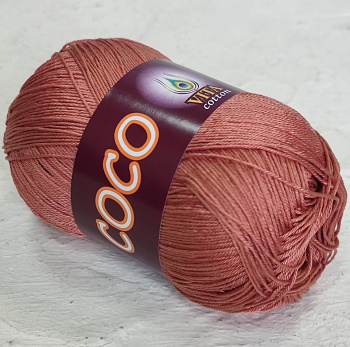 Коко (VITA Cotton), пряжа для ручного вязания (104,  розовая глина)