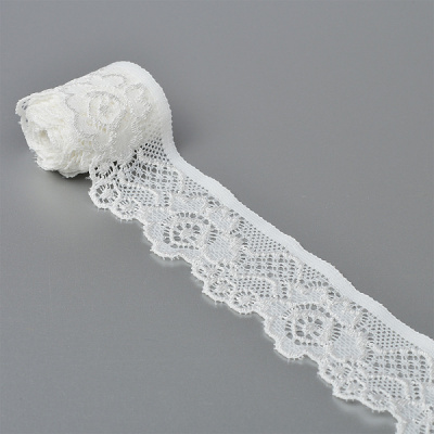 Кружево-стрейч арт.TBY.L839.02 шир.35мм, цв 02 молочный уп.50м