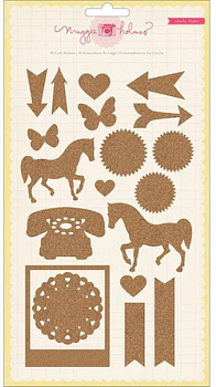Пробковые стикеры  "American Crafts"Crate Paper  683427 «Icon Shapes» 19шт