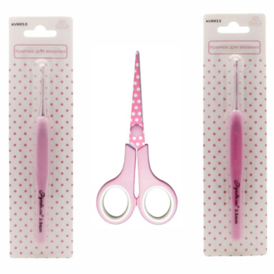 Набор для вязания NV-34: крючки 3.0 и 3.5 мм; ножницы "Рукоделие"