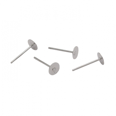 Основа для серег-гвоздик, 4 шт/упак, Астра (серебро) 4AR263