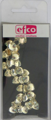 Цепь для создания украшений "Сердечки", цв.серебристый ,25см,1шт.